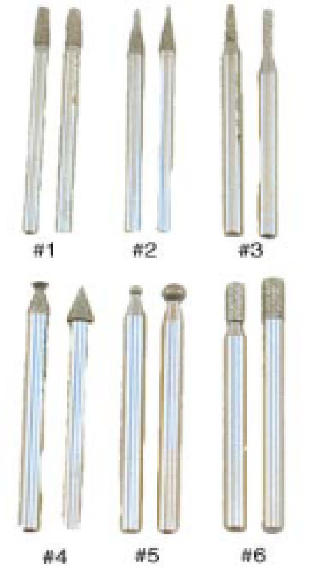 2pc Diamond Pt 1/8in Shank Carded