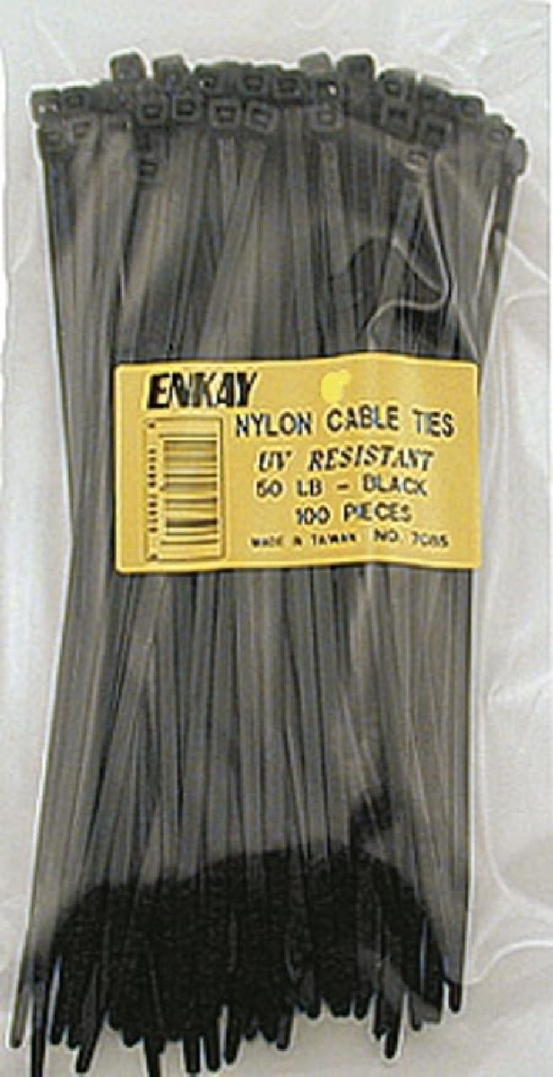 100pc Black Cable Tie Asst