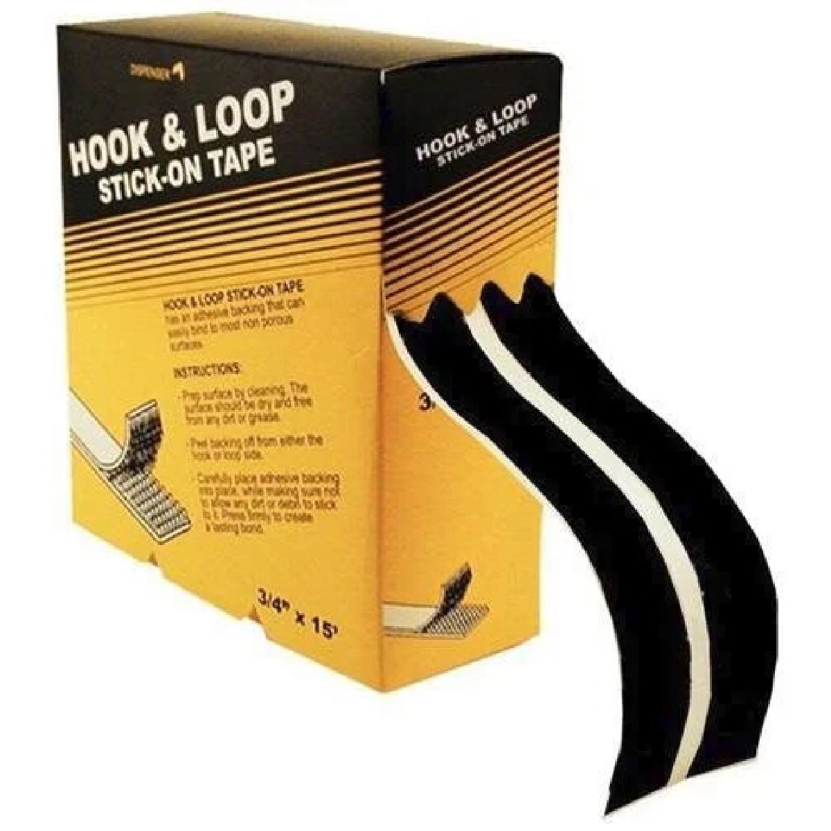 15' x 3/4 Hook & Loop-Black