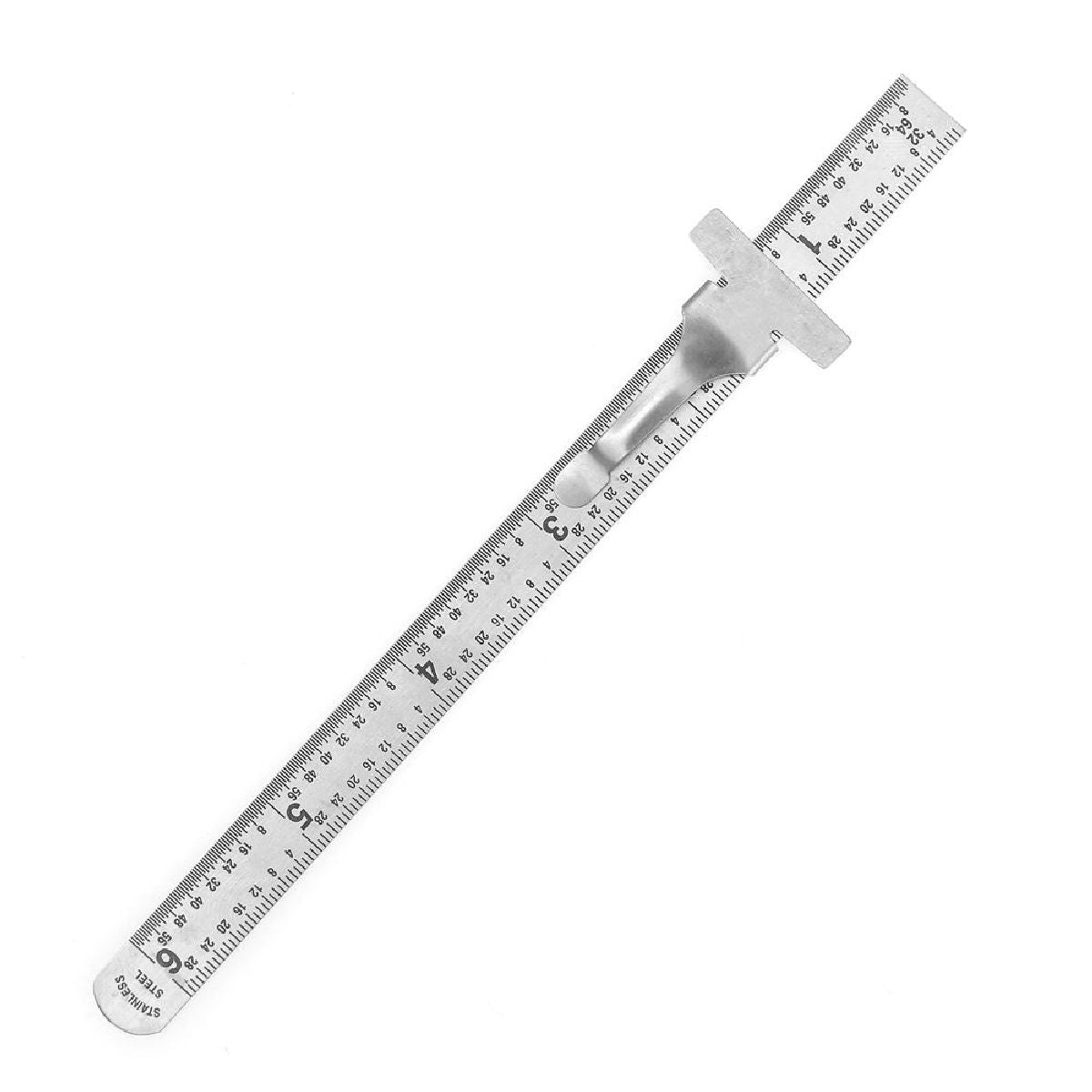 6X1/2Steel Rule W/Pocket Clip Carded