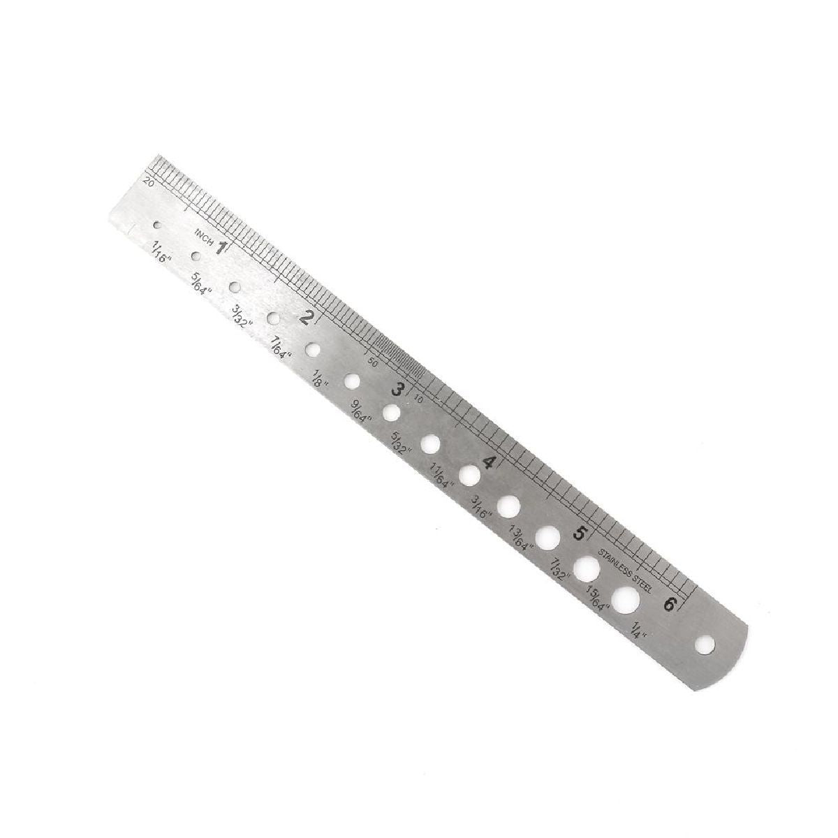 6 SS Ruler W/Drill Gauge Carded