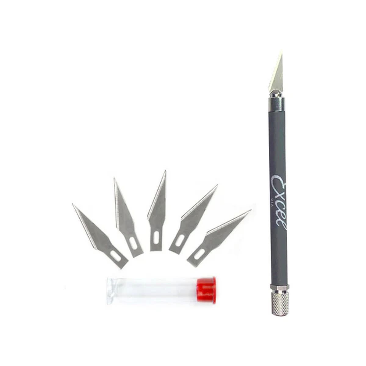K18 Grip-On Knife with5 #20011Blades and Safety Cap - Gray