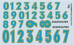 Stock Car Numbers #1 Decal