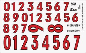 Numbers Red w/Black Outline Decal
