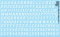 White Letters And Numbers 5/8 Inch Decal