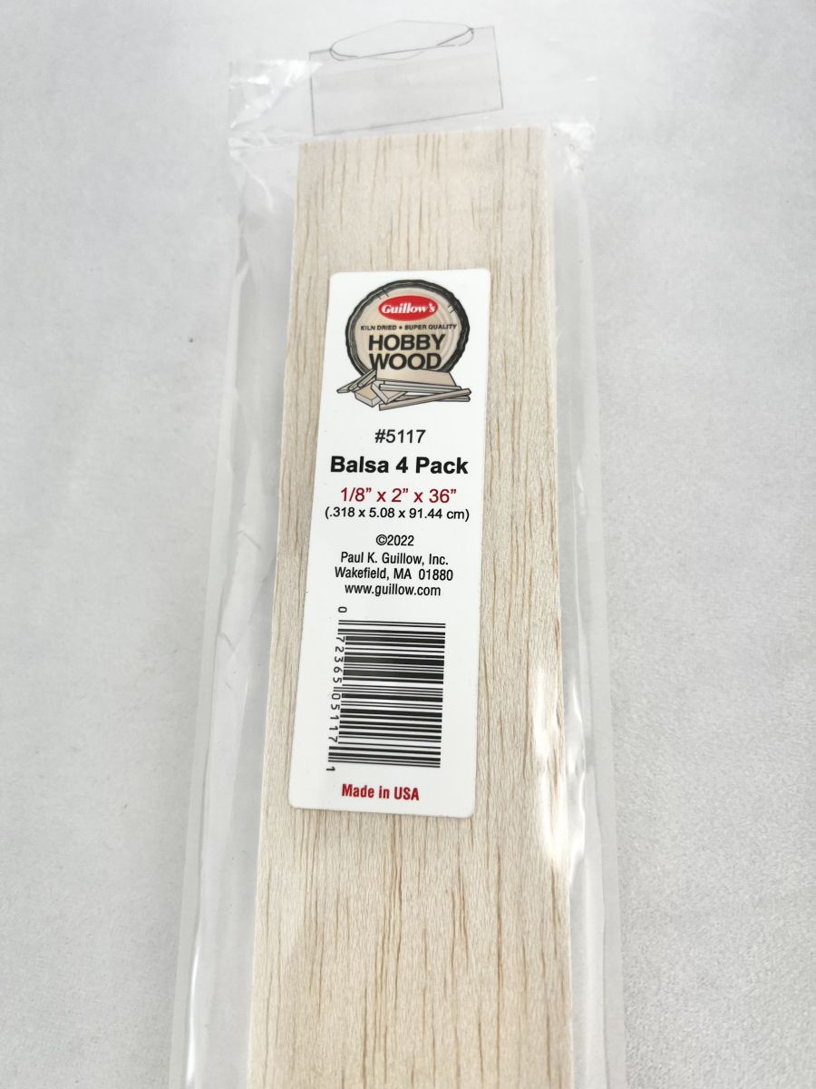 Balsa 1/8''x 2''x 36'' - 4 per bag