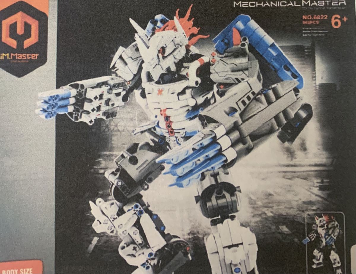 Mecha Building Block Set Grey 965 Pcs