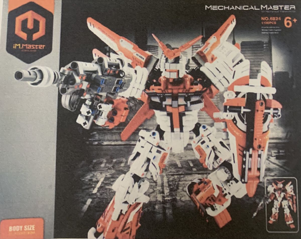 Mecha Building Block Set Red 1100Pcs