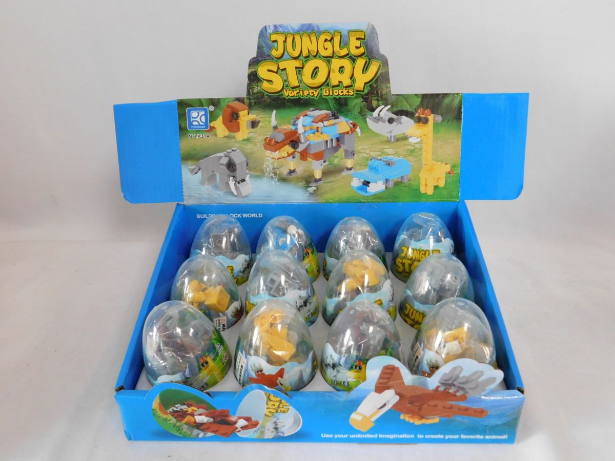 Mini Jungle Aminals Egg Display 12pcs