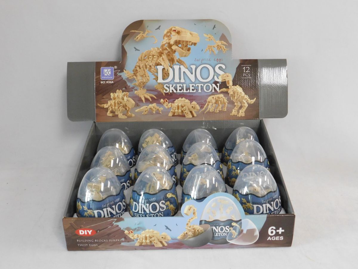 Mini Dinosaurs Skeletons Egg Display 12pcs