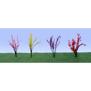 TARIFF HO Flower Bushes 1/2''-3/4'' Red  Pink  Yellow  Purpl