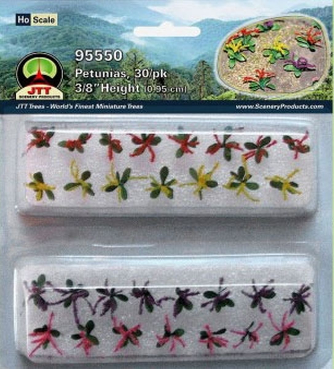 Petunias 3/8'' Ho-scale 30/pk