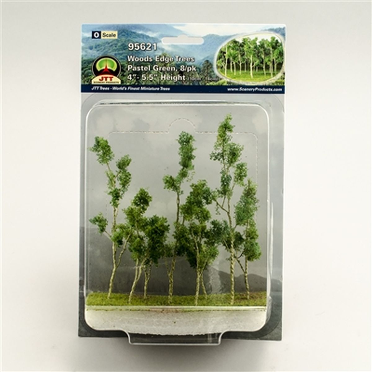 TARIFF Woods Edge Trees Pastel Green 4'' to 5.5'' O-scale 8/