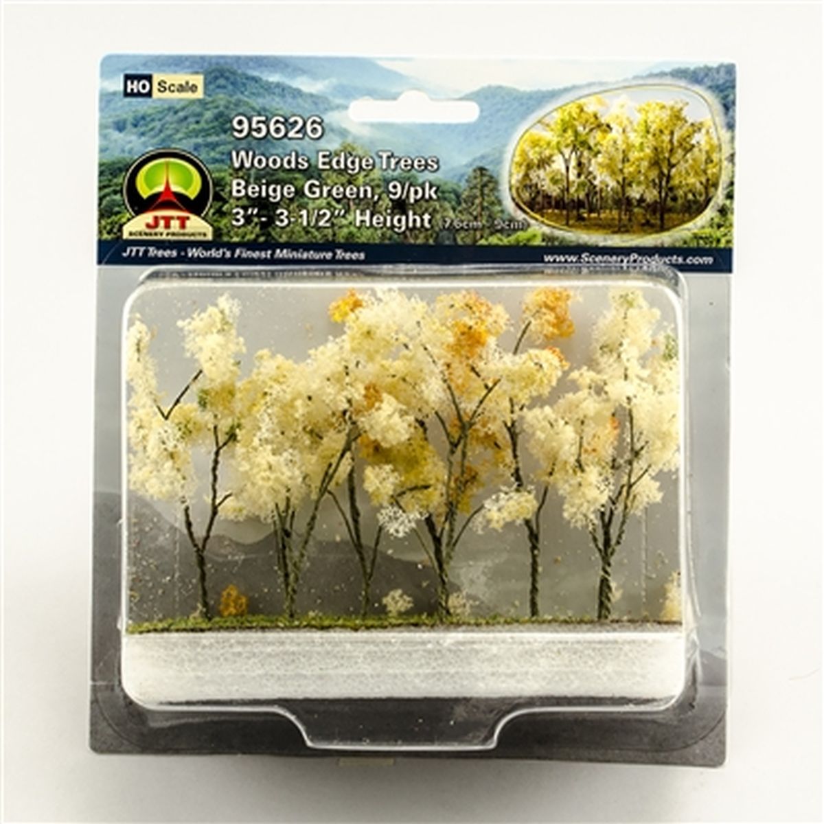 TARIFF Woods Edge Trees Beige Green 3'' to 3.5'' HO-scale 9/