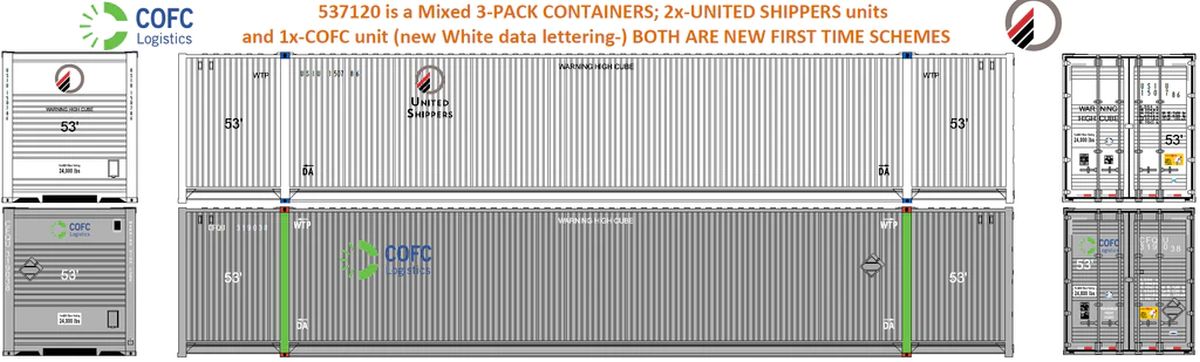 N United Shippers/COFC 53' High Cube Container 3pk