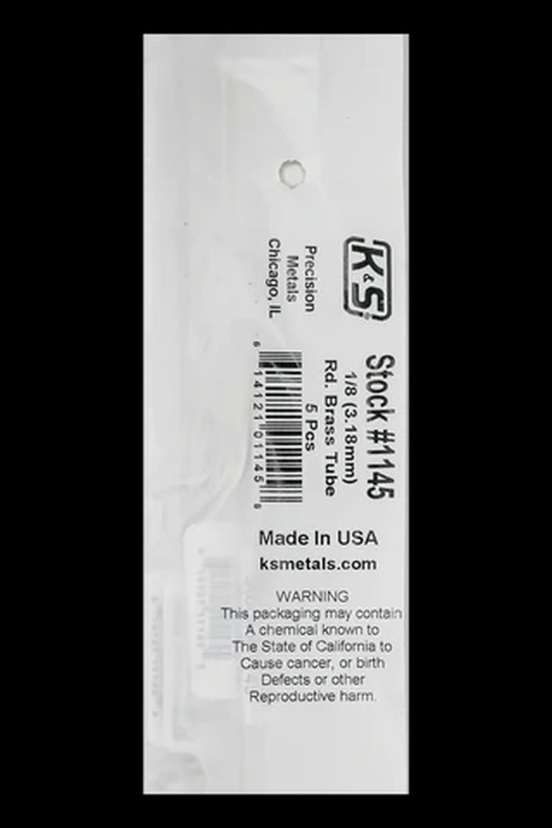 Round Brass Tube 1/8 x .014 x 36   5pk