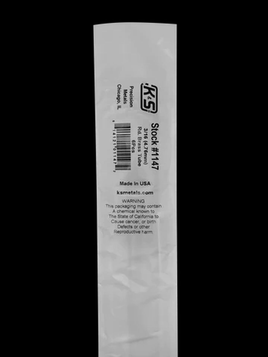 Round Brass Tube 3/16 x .014 x 36   6pk