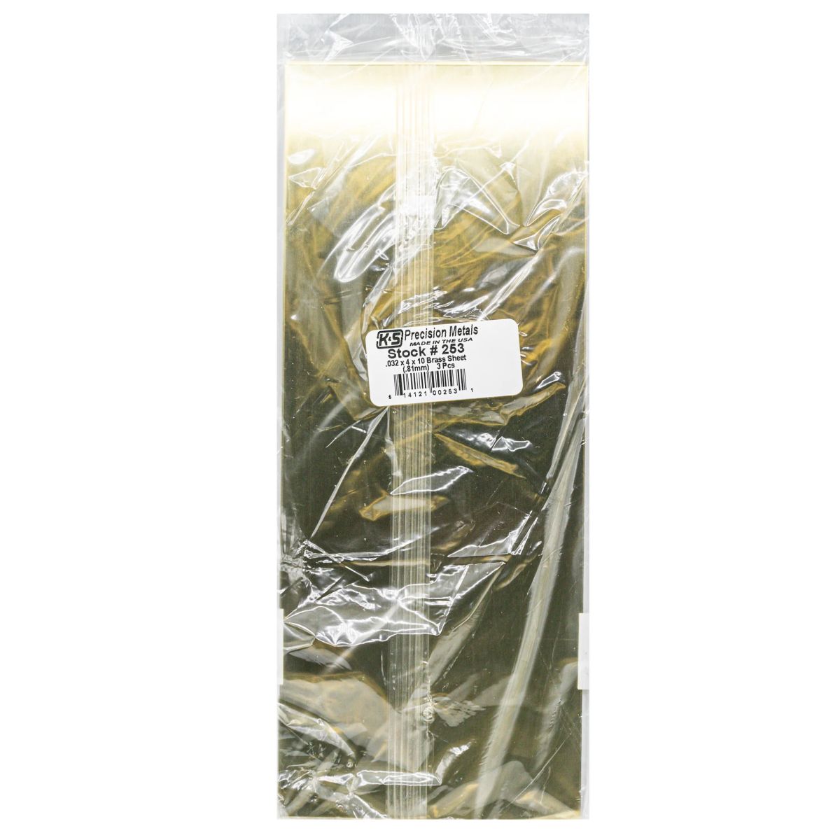 Brass Metal Sheet .032 x 4 x 10   3pk