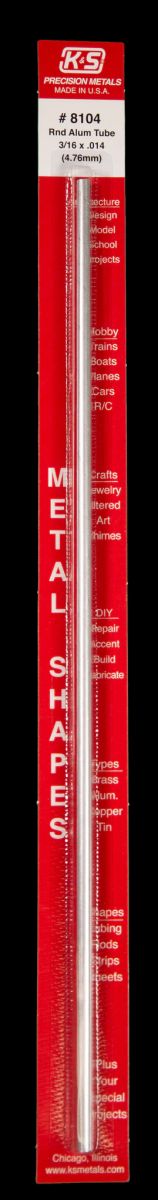 Round Aluminum Tube 3/16 x .014 x 12   1cd