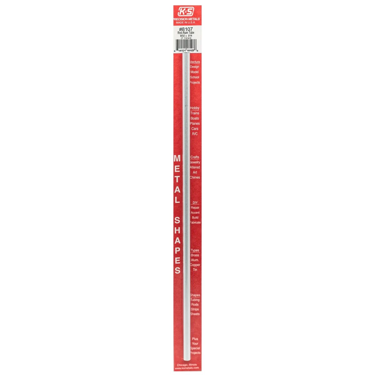 Round Aluminum Tube 9/32 x .014 x 12   1cd