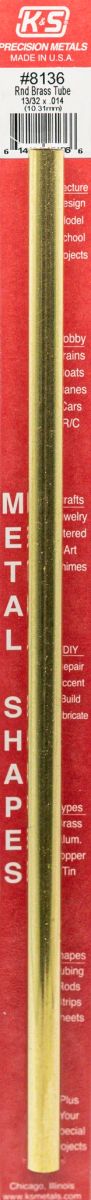 Round Brass Tube 13/32 x .014 x 12   1cd