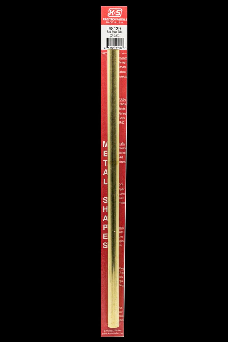 Round Brass Tube 1/2 x .014 x 12   1cd