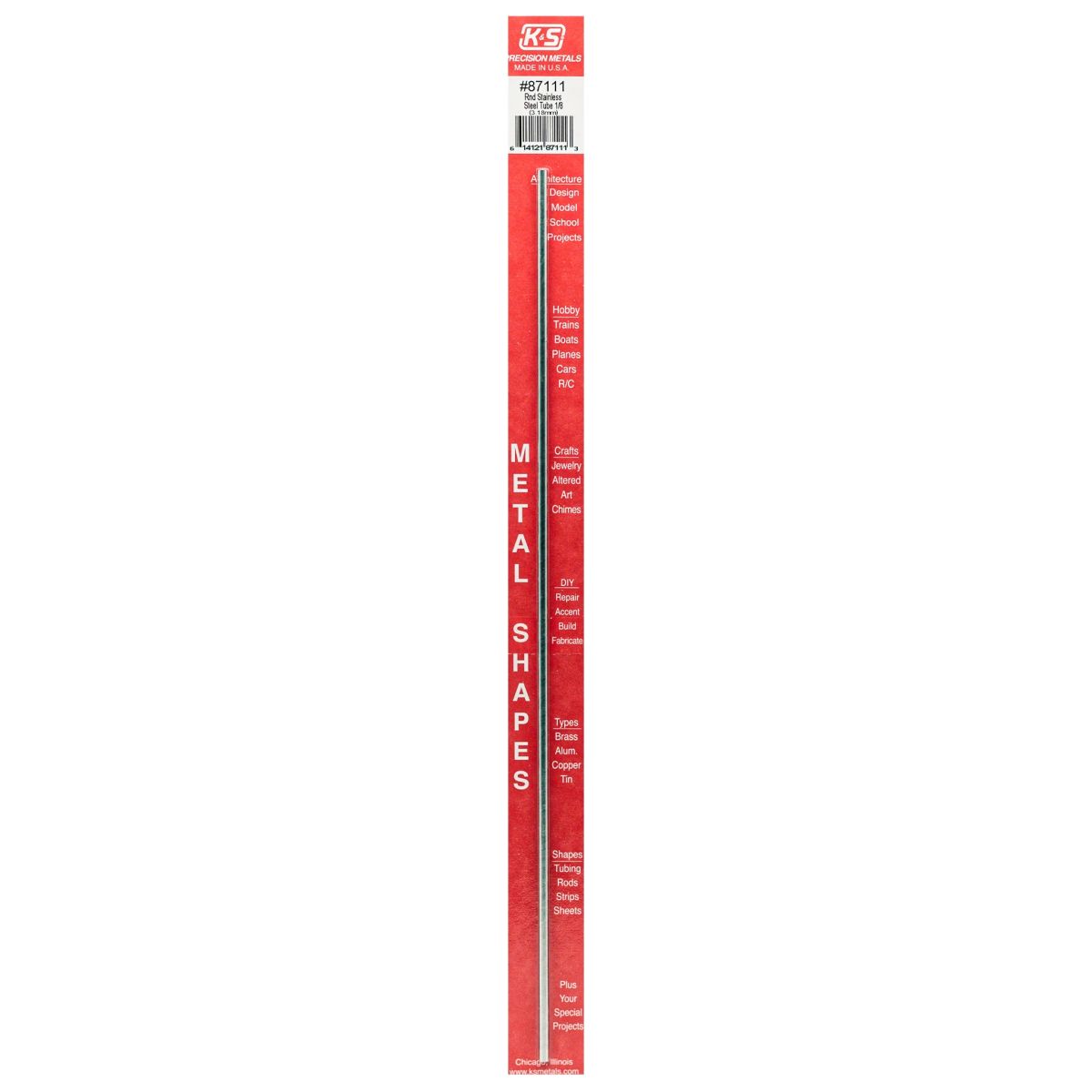 1/8 X 22 Gauge x 12 Round SS Tube 1cd