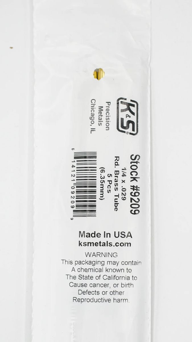 Round Brass Tube .1/4 x 029 x 36 5cd