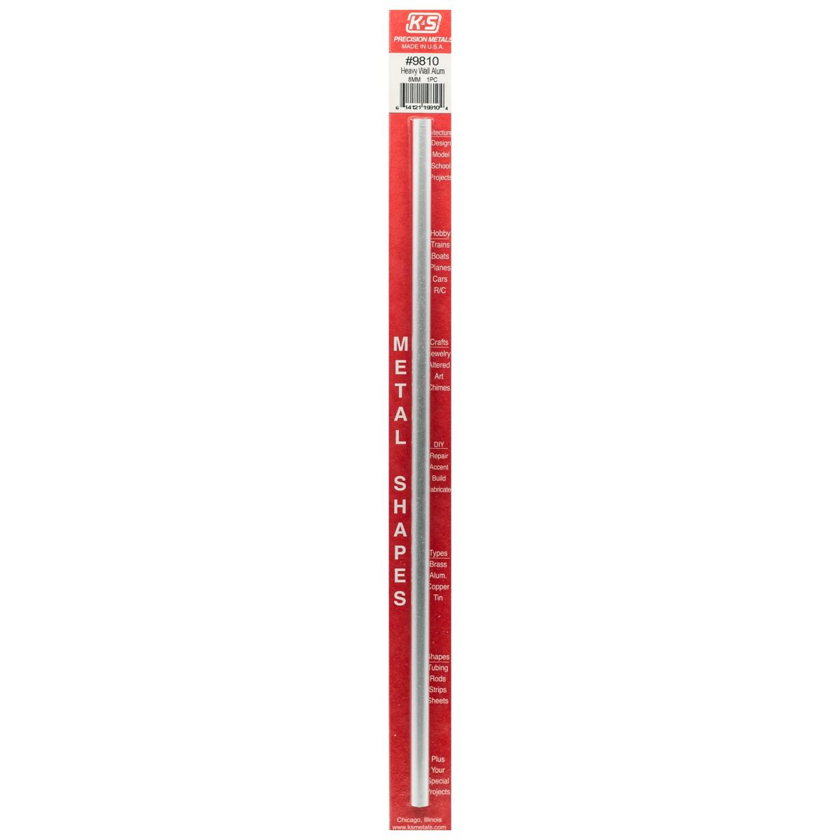 8MM OD X .76MM Wall Round Alum. Tube 1cd