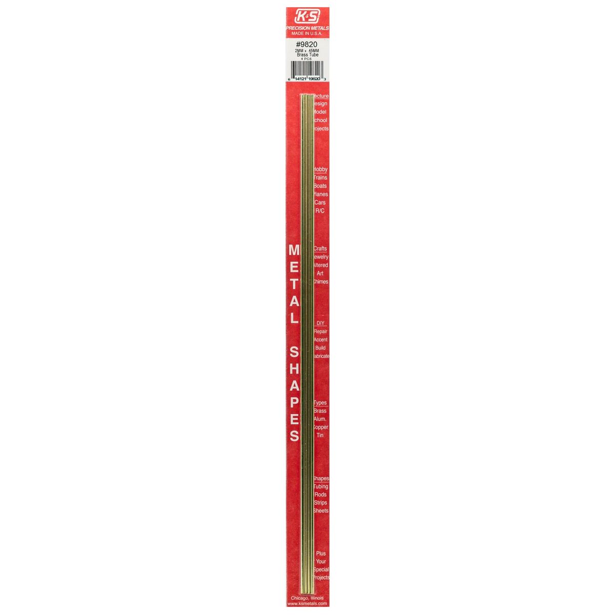 2MM OD X .45MM Wall Round Brass Tube 4cd