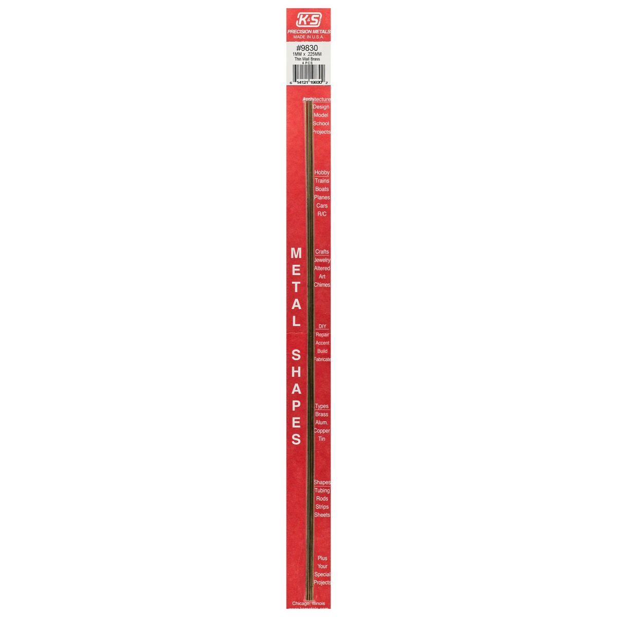 1MM OD X .225MM Wall Round Brass Tube 4cd