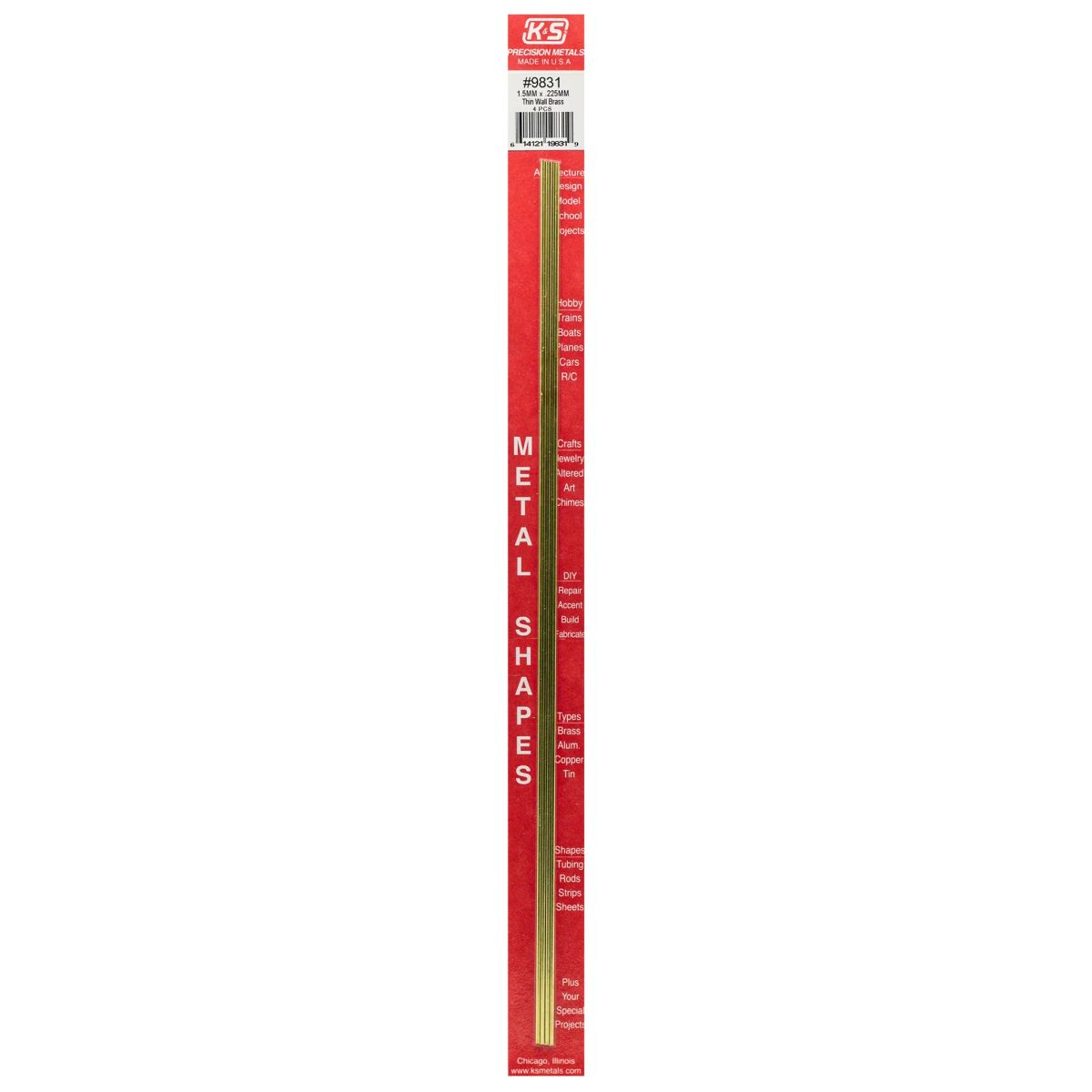 1.5MM OD X .225MM Wall Round Brass Tube 4cd