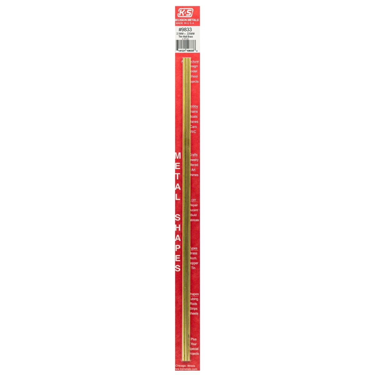 2.5MM OD X .225MM Wall Round Brass Tube 3cd