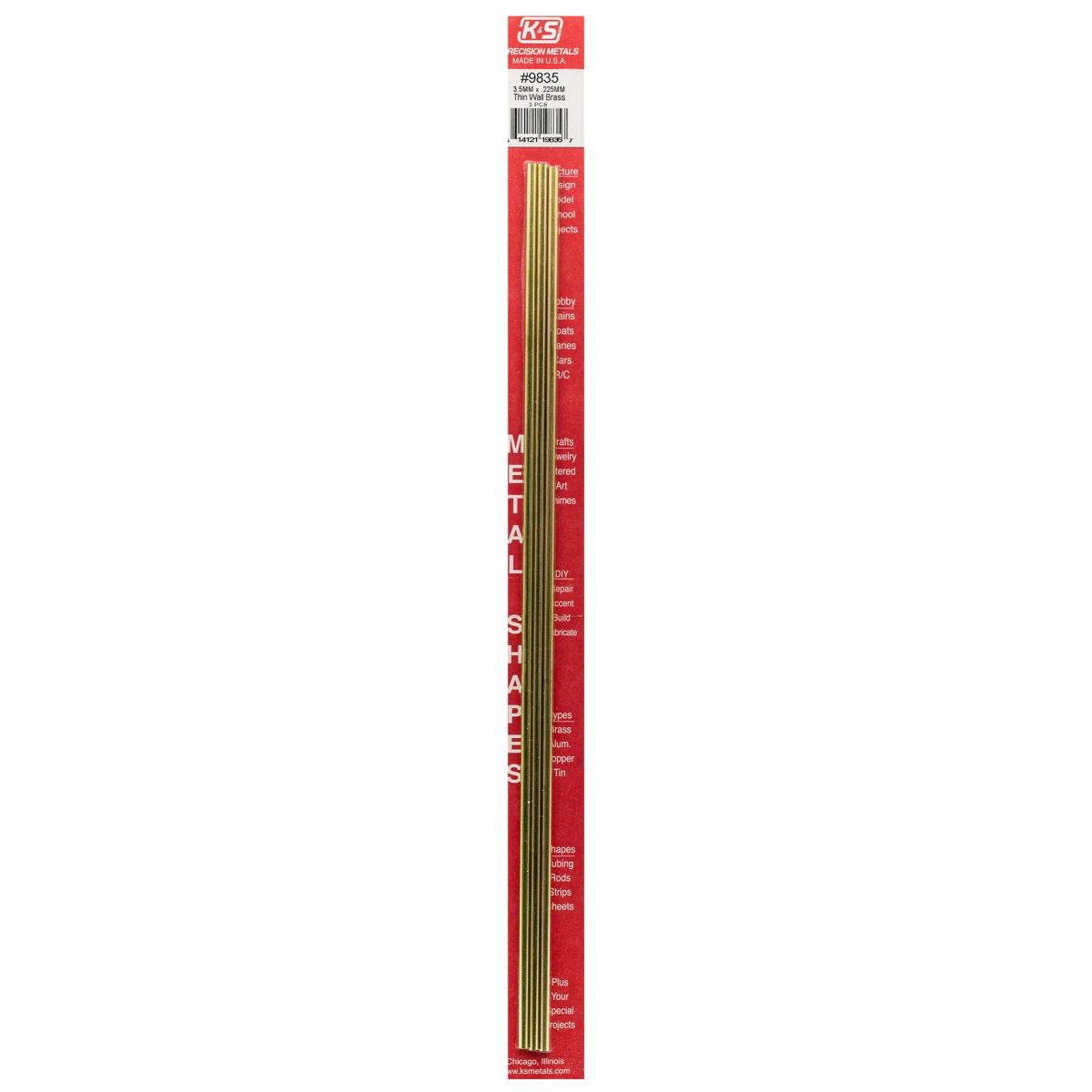 3.5MM OD X .225MM Wall Round Brass Tube 3cd