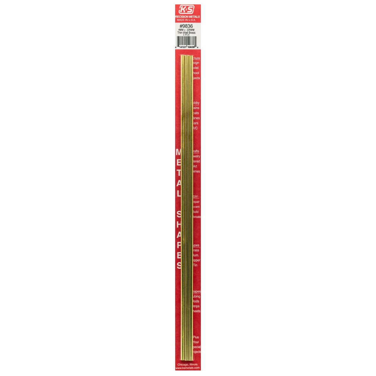 4MM OD X .225MM Wall Round Brass Tube 3cd