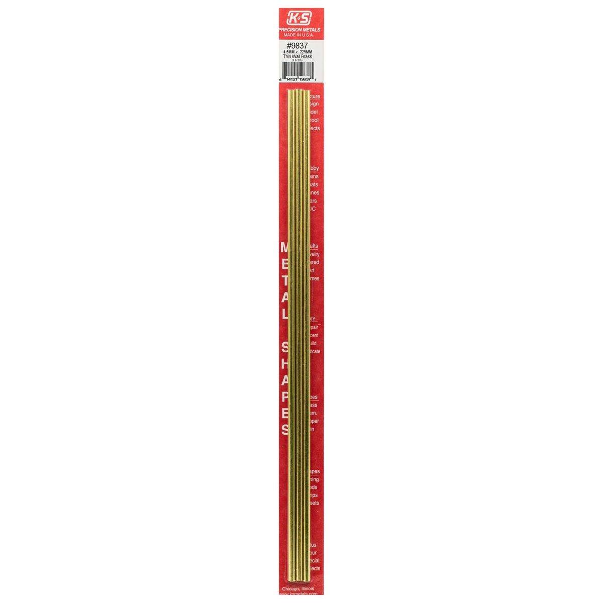 4.5MM OD X .225MM Wall Round Brass Tube 3cd