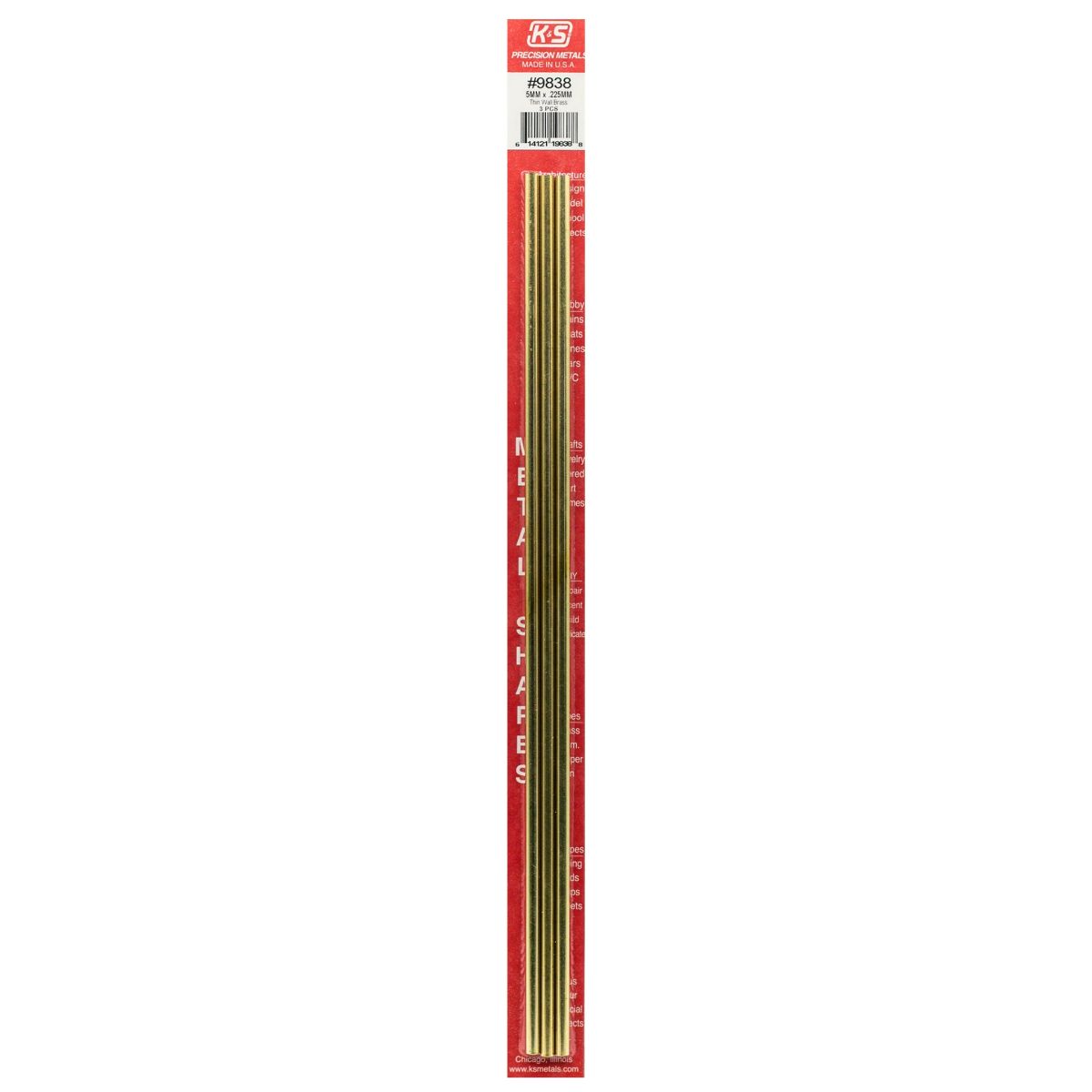 5MM OD X .225MM Wall Round Brass Tube 3cd