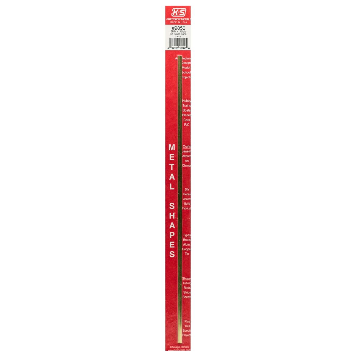 2MMX2MM X .45MM Wall Square Brass Tube 2cd