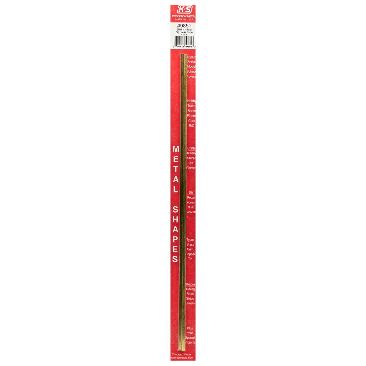 3MMX3MM X .45MM Wall Square Brass Tube 2cd