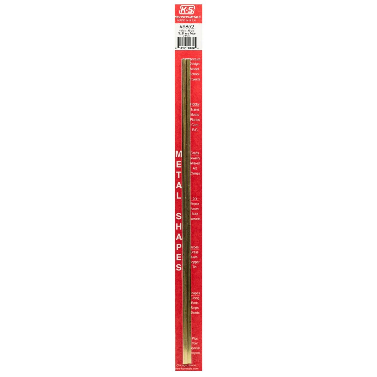 4MMX4MM X .45MM Wall Square Brass Tube 2cd