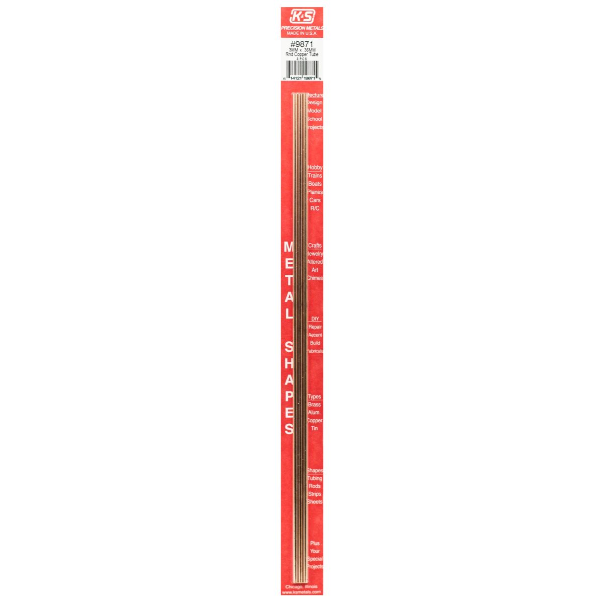 3MM OD X .36MM Wall Round Copper Tube 3cd