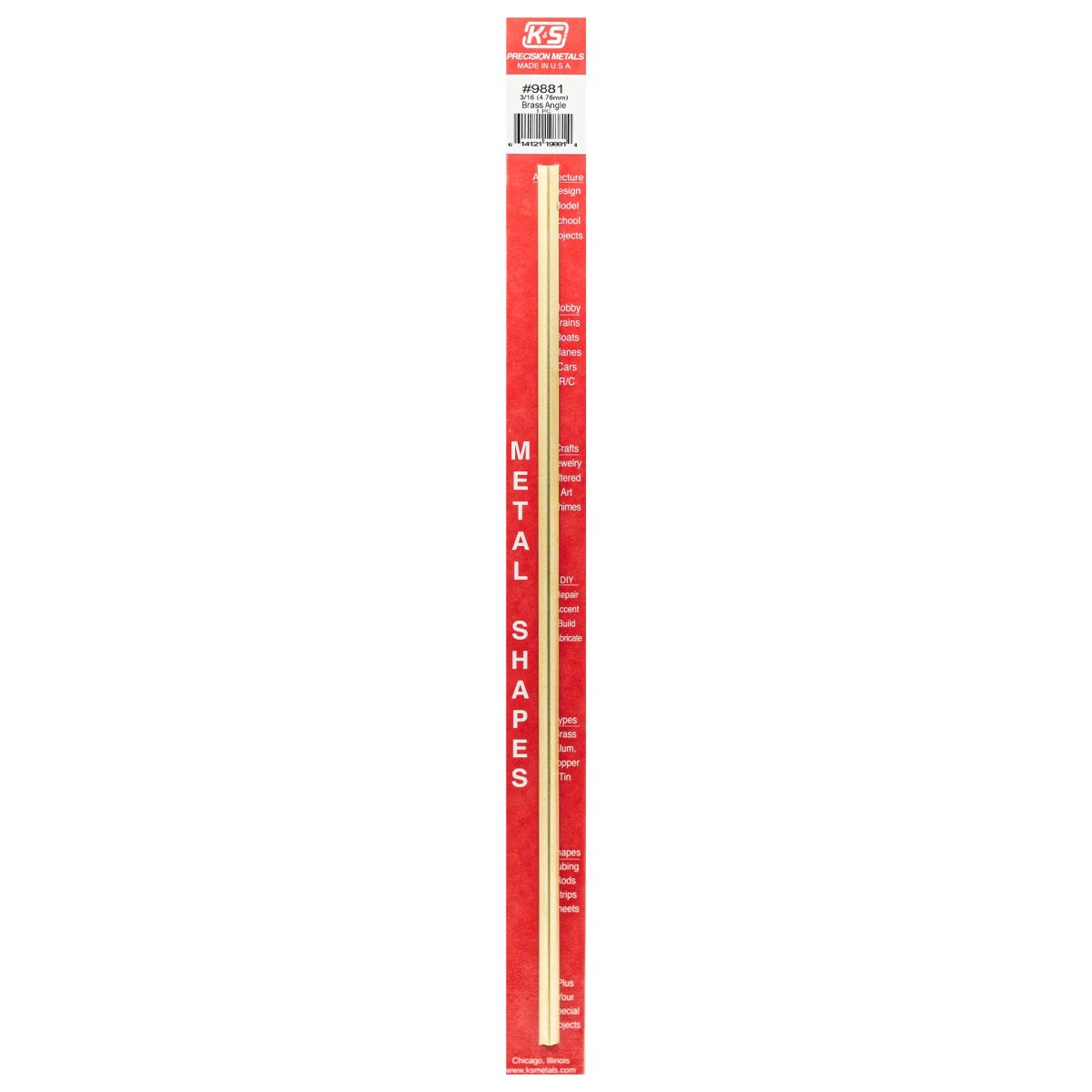 0.014 Wall - 3/16 Leg Length Brass Angle 1cd
