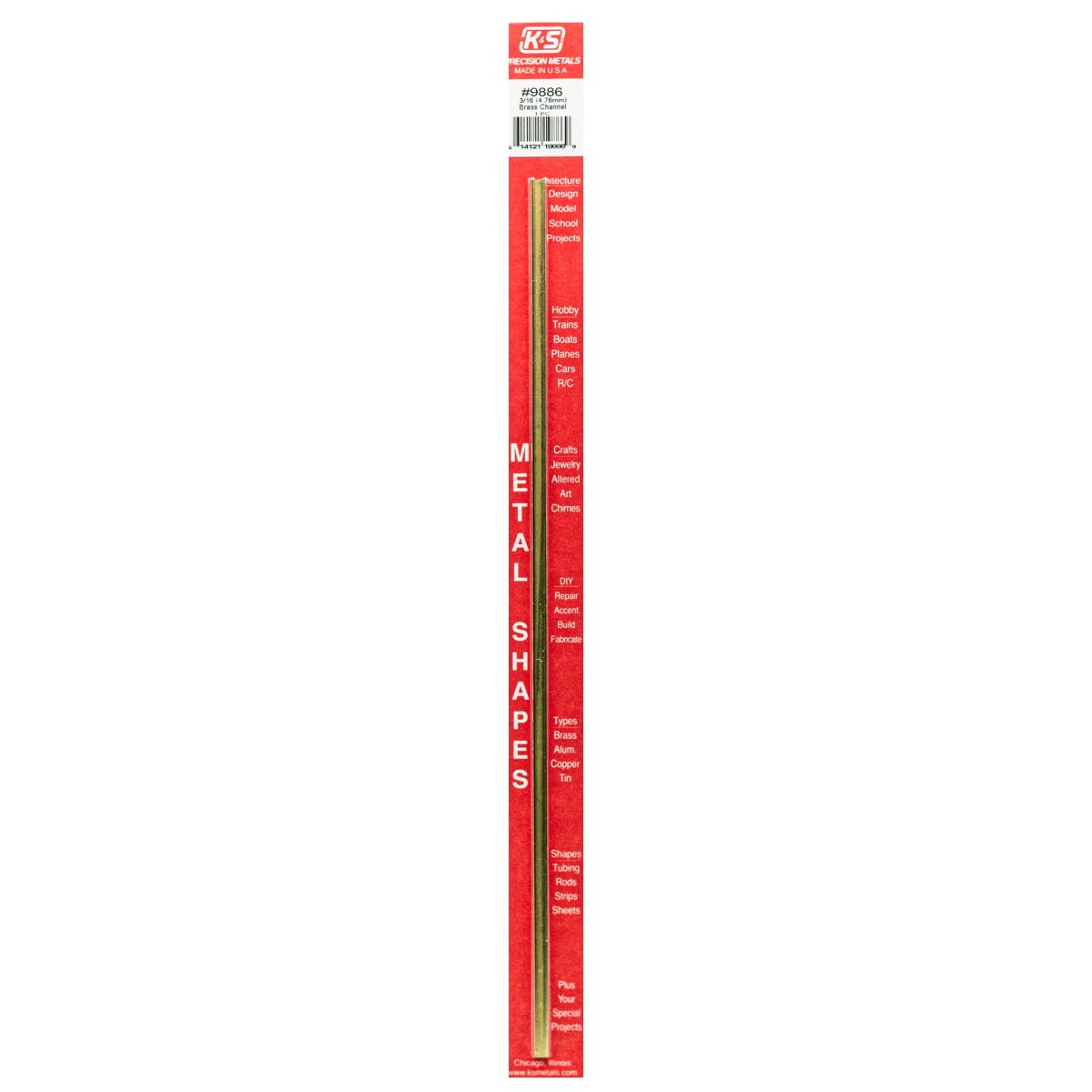 0.014 Wall - 3/16 X 1/8 Leg Lengths Brass Angle 1cd