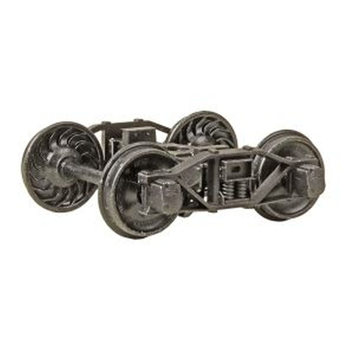 O Scale 2 Rail Arch Bar Metal Trucks with 33in Ribbed Back