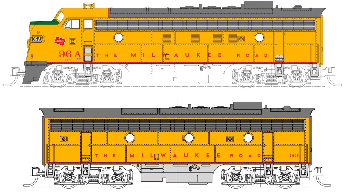 N FP7A  F7B Diesels Milw.Rd./Post 1955 Scheme