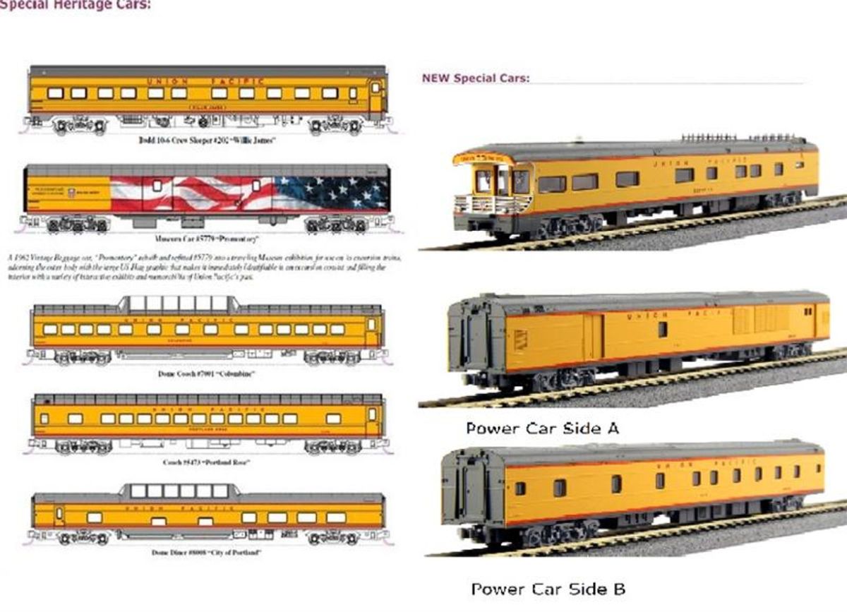 N UP Excursion Train 7-Car Set w/Interior Lighting