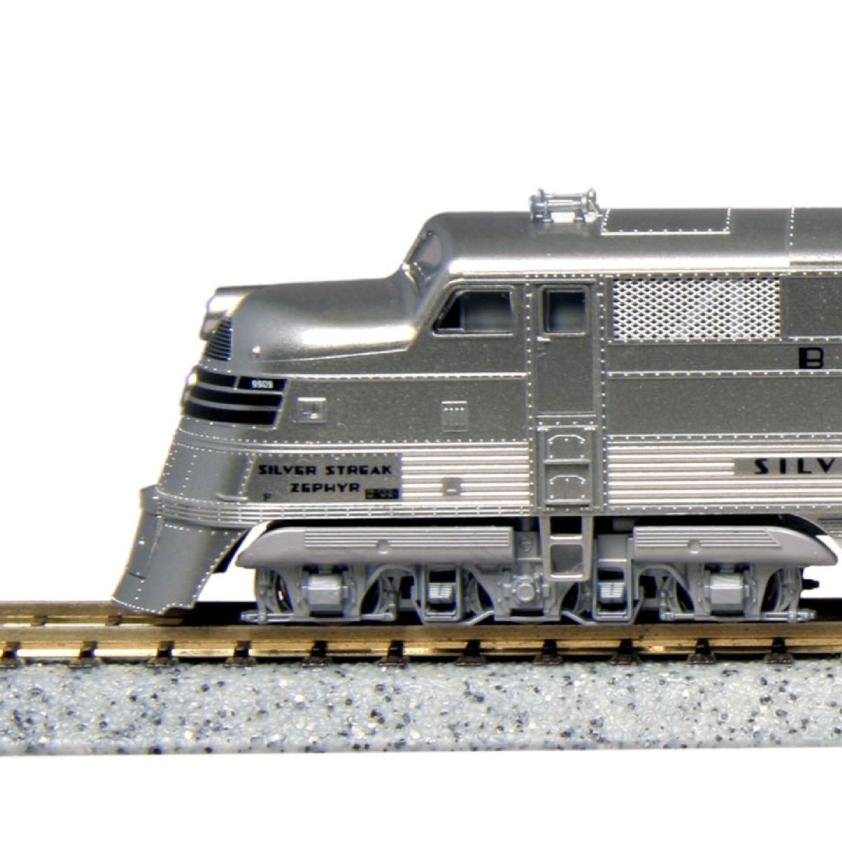 N CB&Q Silver Streak Zephyr 6pc Set/E5A & 5 Psg.Cars