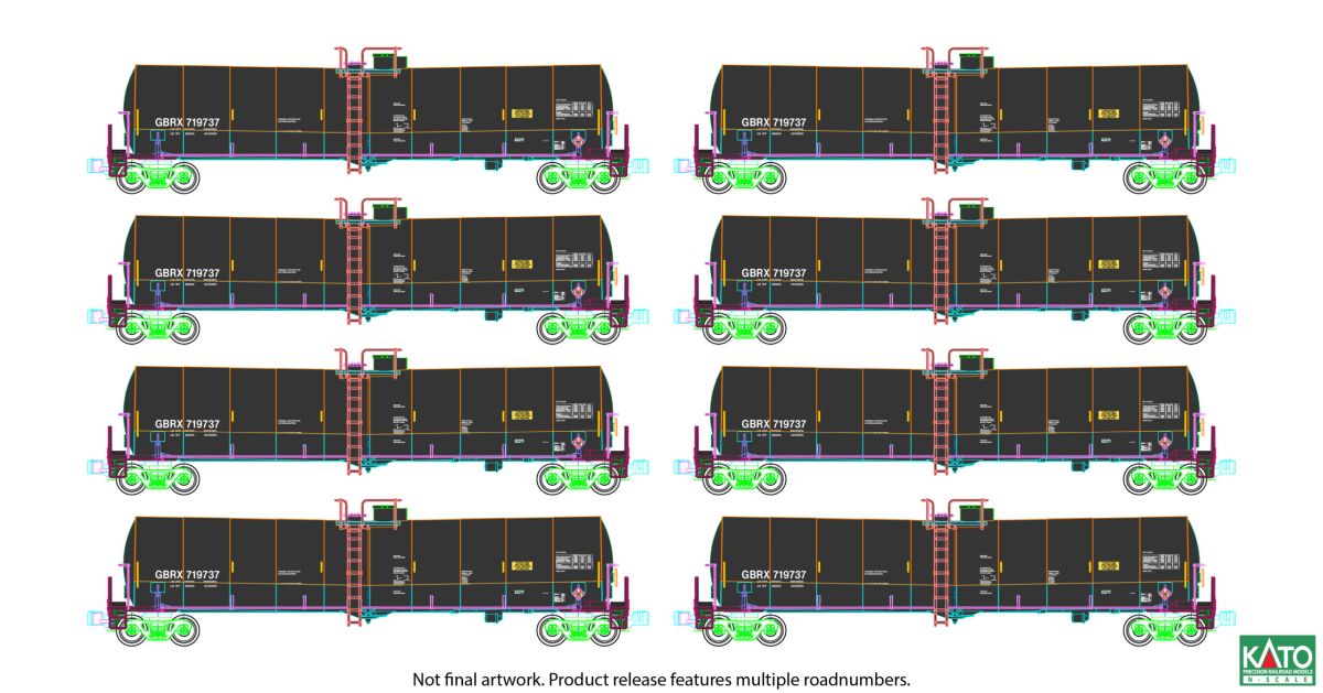 N Greenbrier Tank Car 8 Car Set GBRX  Set A