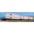 N MAXI-IV 53' Stack Car 3pk BNSF w/ CSX Containers (white)