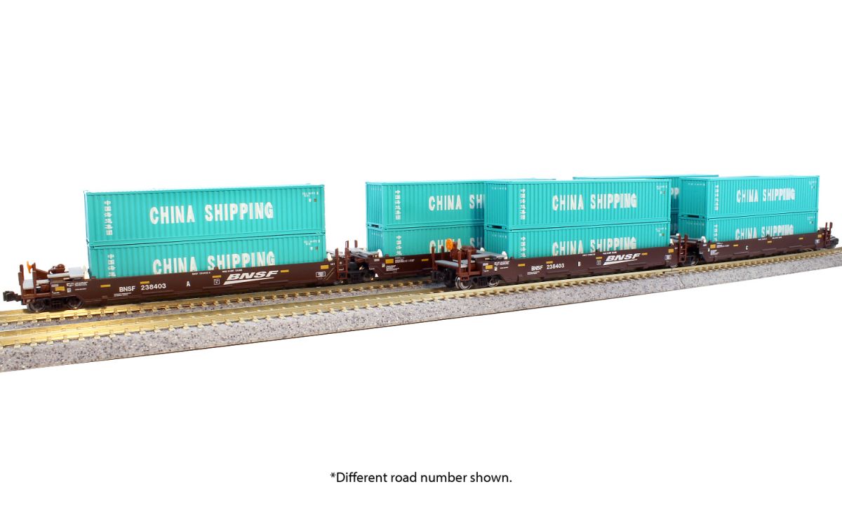 N MAXI-I Double Stack 5pk BNSF #239156 w/China Shipping Cont